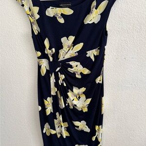 Connected Apparel Navy Floral Dress